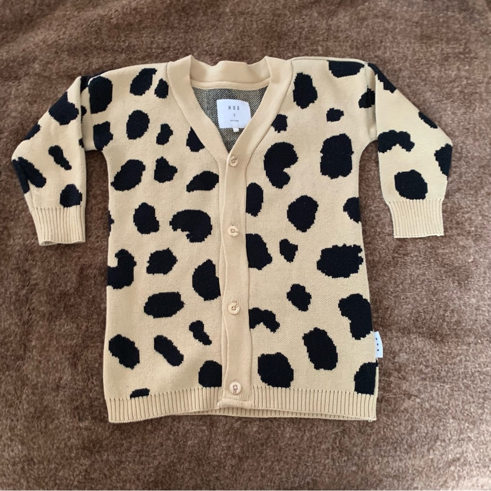 Huxbaby Sweater Animal Print Cardigan Celebrity Kid Wear Size 2T